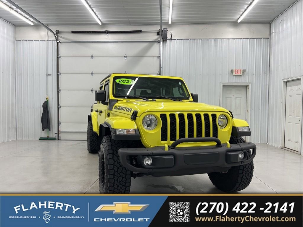 2023 Jeep Gladiator Sport S in Yellow — front three-quarter view
