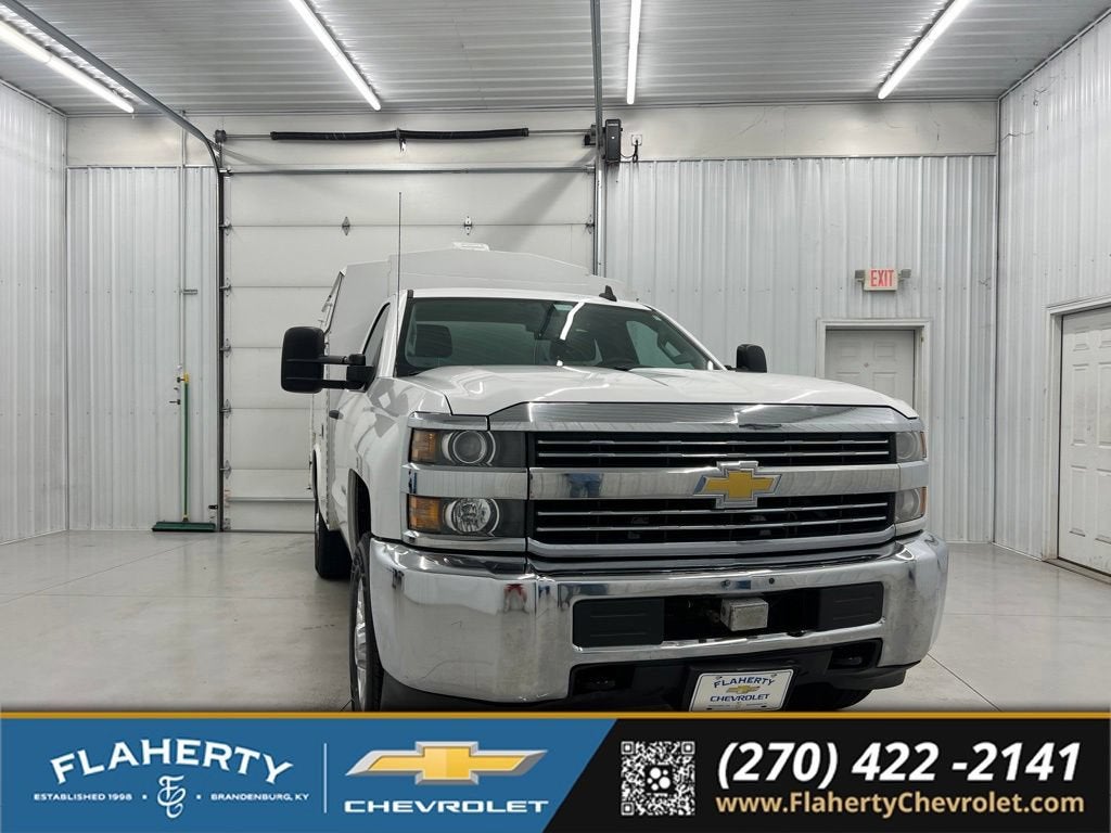 2015 Chevrolet Silverado 3500 HD Work Truck in Summit White — front three-quarter view