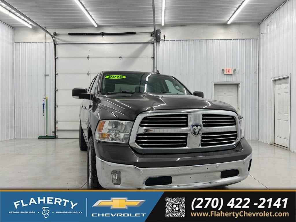 2016 RAM 1500 Big Horn in Gray — front three-quarter view